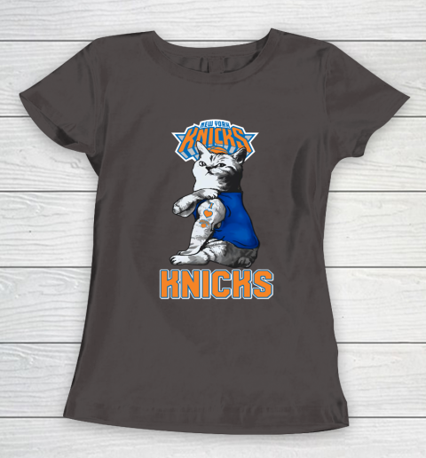 NBA Basketball My Cat Loves New York Knicks Women's T-Shirt 7