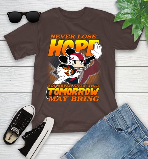 Houston Texans NFL Football Mickey Disney Never Lose Hope Youth T-Shirt 7