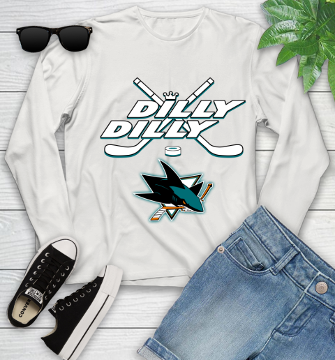NHL San Jose Sharks Dilly Dilly Hockey Sports Youth Long Sleeve 12