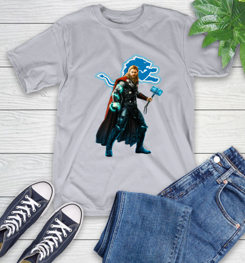 NFL Thor Avengers Endgame Football Detroit Lions T-Shirt 6