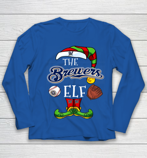Milwaukee Brewers Christmas ELF Funny MLB Youth Long Sleeve 7