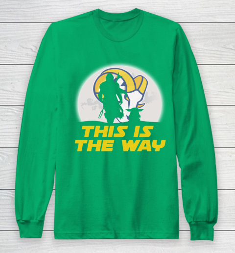 Los Angeles Rams NFL Football Star Wars Yoda And Mandalorian This Is The Way Long Sleeve T-Shirt 4