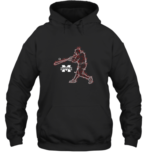 Mississippi State Bulldogs Baseball Player On Fire Gift Hoodie
