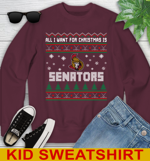 Ottawa Senators NHL Hockey All I Want For Christmas Is My Team Sports 112