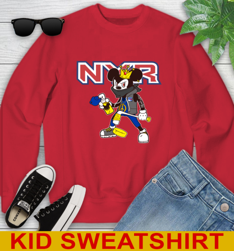New York Rangers NHL Hockey Mickey Peace Sign Sports Youth Sweatshirt 8