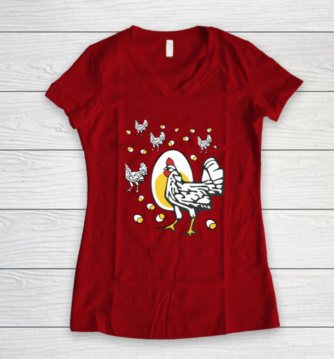 Roseanne Chicken Shirt  Funny Roseanne Rooster and Egg Women's V-Neck T-Shirt 5