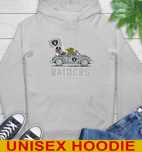 NFL Football Oakland Raiders Darth Vader Baby Yoda Driving Star Wars Shirt Hoodie 6