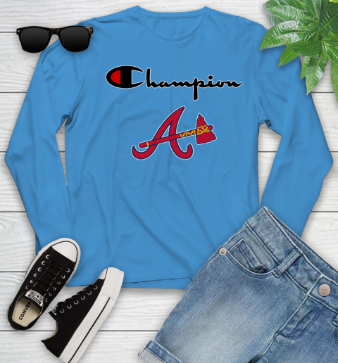 MLB Baseball Atlanta Braves Champion Shirt Youth Long Sleeve 5