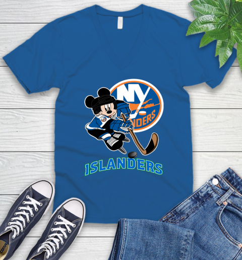 NHL New York Islanders Mickey Mouse Disney Hockey T Shirt V-Neck T-Shirt 6