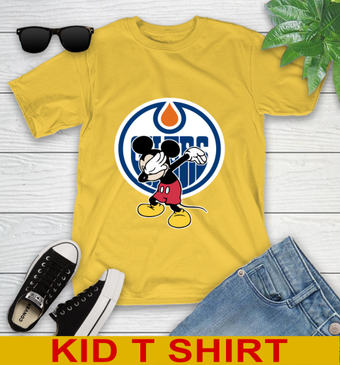 Edmonton Oilers NHL Hockey Dabbing Mickey Disney Sports Youth T-Shirt 8