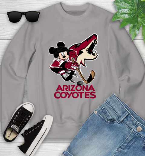 NHL Arizona Coyotes Mickey Mouse Disney Hockey T Shirt Youth Sweatshirt 14
