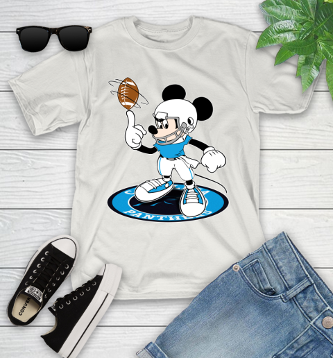 NFL Football Carolina Panthers Cheerful Mickey Disney Shirt Youth T-Shirt 12