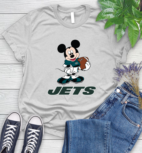 NFL Football New York Jets Cheerful Mickey Mouse Shirt Women's T-Shirt 2