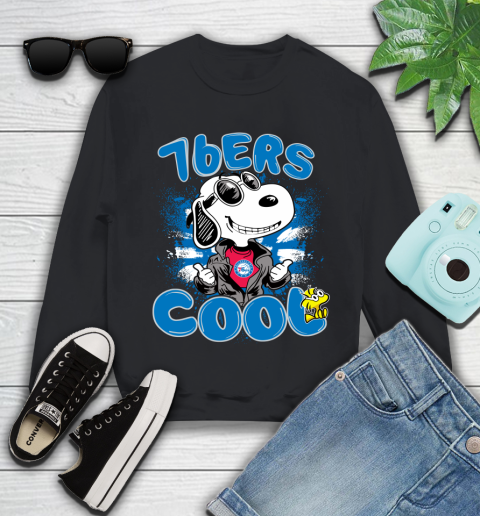 NBA Basketball Philadelphia 76ers Cool Snoopy Shirt Youth Sweatshirt