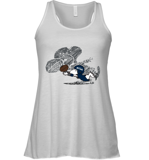 Seattle Seahawks Snoopy Plays The Football Game Racerback Tank