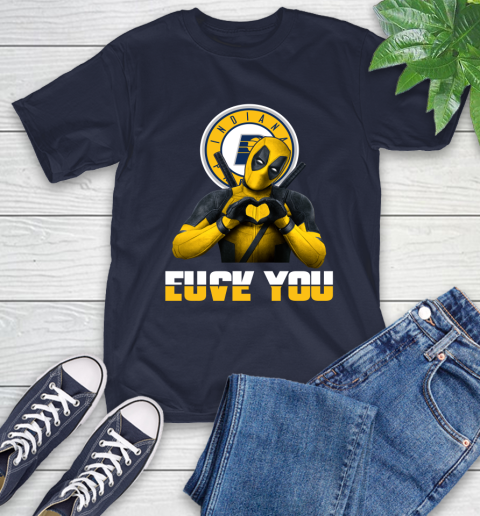 NBA Indiana Pacers Deadpool Love You Fuck You Basketball Sports T-Shirt 3
