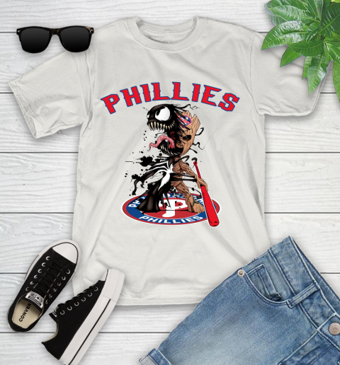 MLB Philadelphia Phillies Baseball Venom Groot Guardians Of The Galaxy Youth T-Shirt 12