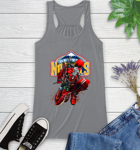 NBA Deadpool Marvel Comics Sports Basketball Denver Nuggets Racerback Tank 5