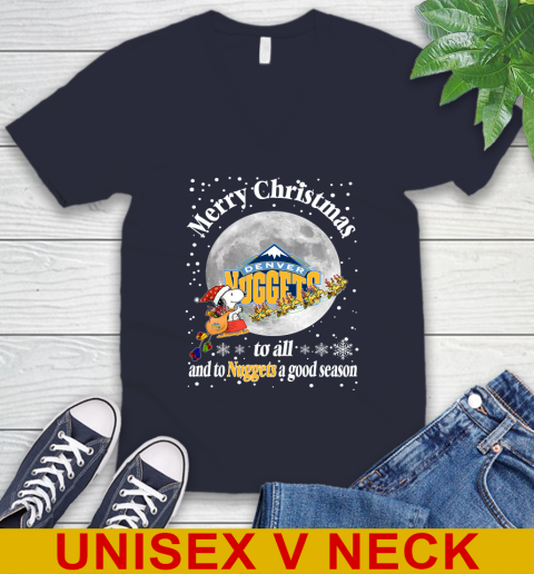 Denver Nuggets Merry Christmas To All And To Nuggets A Good Season NBA Basketball Sports V-Neck T-Shirt 2