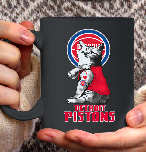 NBA Basketball My Cat Loves Detroit Pistons Ceramic Mug 11oz 2