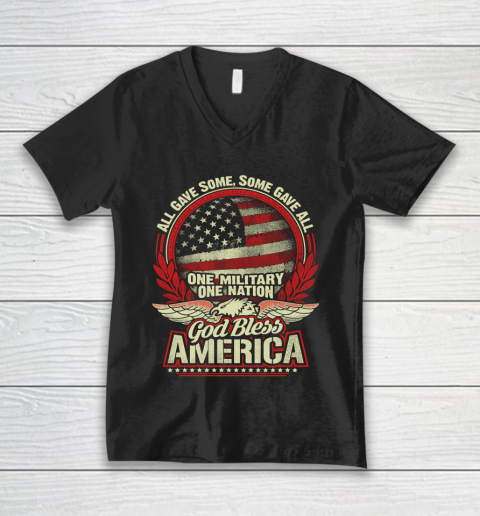 Veteran Shirt God Bless America V-Neck T-Shirt