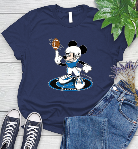 NFL Football Detroit Lions Cheerful Mickey Disney Shirt Women's T-Shirt 12
