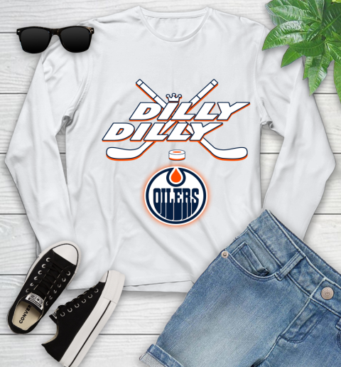 NHL Edmonton Oilers Dilly Dilly Hockey Sports Youth Long Sleeve