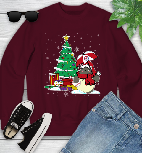 Texas Rangers MLB Baseball Cute Tonari No Totoro Christmas Sports Youth Sweatshirt 4