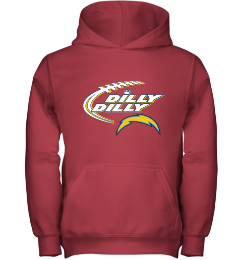 NFL Los Angeles Chargers Dilly Dilly Football Sports WPmVYPG3qZO youth hoodie 43 95 151514 front red