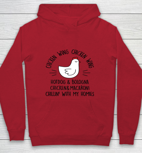 Viral Chicken Wing Chicken Wing Hot Dog Bologna Song Lyric Youth Hoodie 6