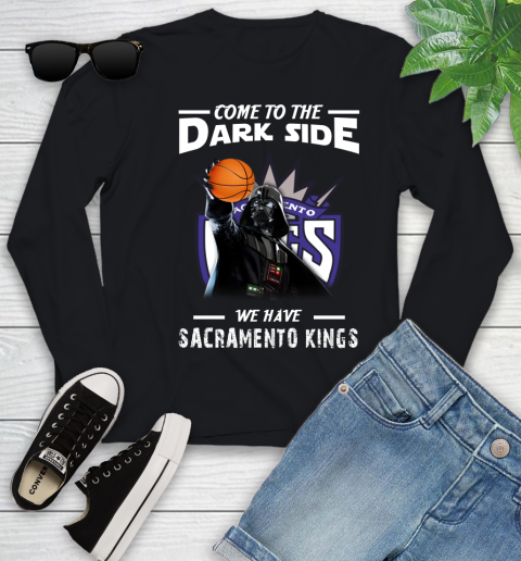 NBA Come To The Dark Side We Have Sacramento Kings Star Wars Darth Vader Basketball Youth Long Sleeve