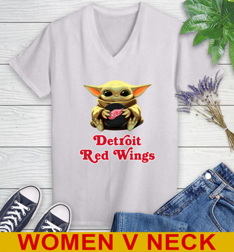NHL Hockey Detroit Red Wings Star Wars Baby Yoda Shirt 77