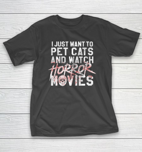 Funny Horror Movie Fan  Halloween Cat Lover Gift T Shirt.MLSXT9UECM T-Shirt