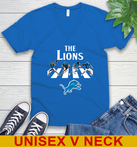 NFL Football Detroit Lions The Beatles Rock Band Shirt V-Neck T-Shirt 5