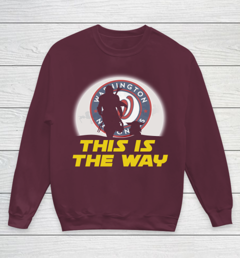 Washington Nationals MLB Baseball Star Wars Yoda And Mandalorian This Is The Way Youth Sweatshirt 4