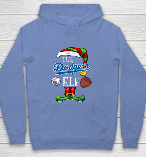 Los Angeles Dodgers Christmas ELF Funny MLB Youth Hoodie 8