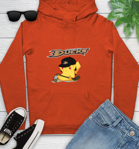 NHL Pikachu Hockey Sports Anaheim Ducks Youth Hoodie 5