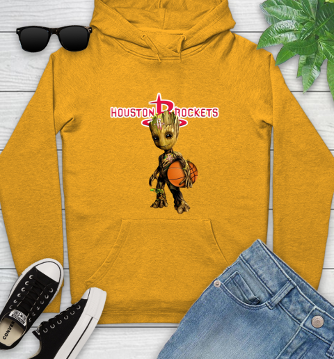 Houston Rockets NBA Basketball Groot Marvel Guardians Of The Galaxy Youth Hoodie 3