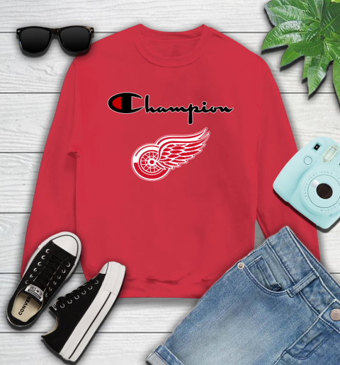 NHL Hockey Detroit Red Wings Champion Shirt Youth Sweatshirt 5