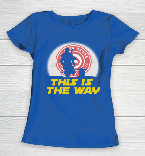 Atlanta Hawks NBA Basketball Star Wars Yoda And Mandalorian This Is The Way Women's T-Shirt 8
