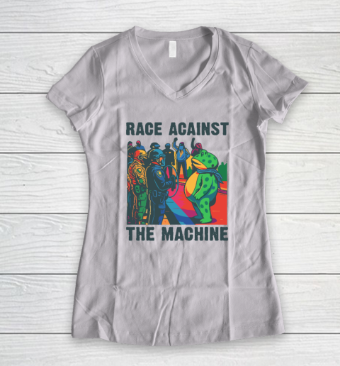 Portland Frog Anti ICE Rage Against The Machine Women's V-Neck T-Shirt