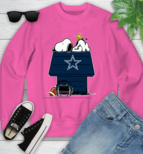 Dallas Cowboys NFL Football Snoopy Woodstock The Peanuts Movie Youth Sweatshirt 7