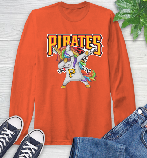 Pittsburgh Pirates MLB Baseball Funny Unicorn Dabbing Sports Long Sleeve T-Shirt 5