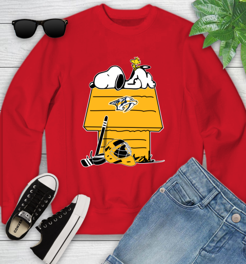 Nashville Predators NHL Hockey Snoopy Woodstock The Peanuts Movie Youth Sweatshirt 9