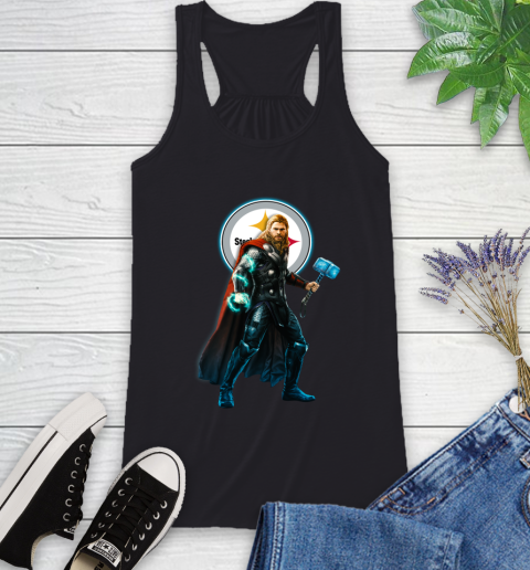 NFL Thor Avengers Endgame Football Pittsburgh Steelers Racerback Tank 2