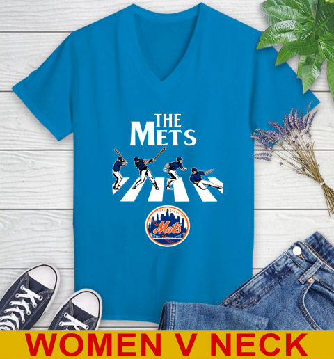 MLB Baseball New York Mets The Beatles Rock Band Shirt Women's V-Neck T-Shirt 8 MLB Baseball New York Mets The Beatles Rock Band Shirt Women's V-Neck T-Shirt - Image 8