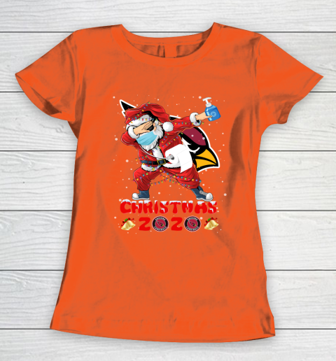Arizona Cardinals Funny Santa Claus Dabbing Christmas 2020 NFL Women's T-Shirt 3