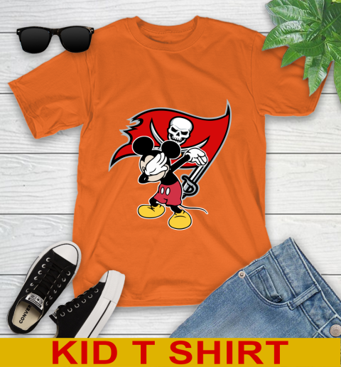 Tampa Bay Buccaneers NFL Football Dabbing Mickey Disney Sports Youth T-Shirt 7
