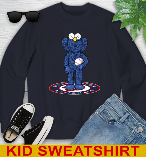 MLB Baseball Washington Nationals Kaws Bff Blue Figure Shirt Youth Sweatshirt 3