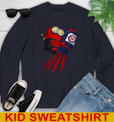 MLB Baseball Washington Nationals Deadpool Minion Marvel Shirt Youth Sweatshirt 2